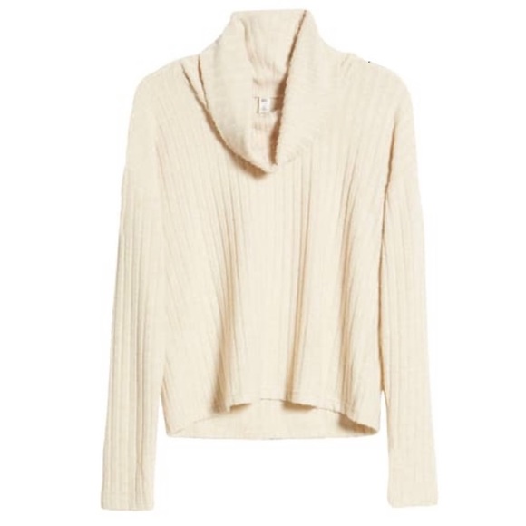 BP. Cozy Ribbed Turtleneck Top - Cream White - Picture 5 of 8